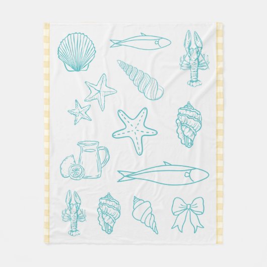 Kust Italiaanse keuken Print | Sorrento Blue Fleece Deken (Voorkant)