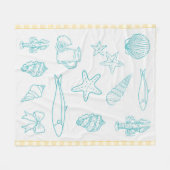 Kust Italiaanse keuken Print | Sorrento Blue Fleece Deken (Voorkant (Horizontaal))