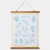 Kust Italiaanse keuken Print | Sorrento Blue Hangend Wandkleed (Voorkant)