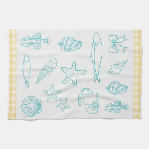 Kust Italiaanse keuken Print Sorrento Blue Theedoek