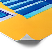 Kust Italiaanse Stad Kunstprint Avondgloed Poster (Hoek)