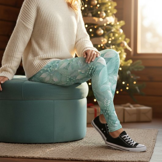 Kust Kerst Blad Bessen Patroon#7 ID1009 Leggings