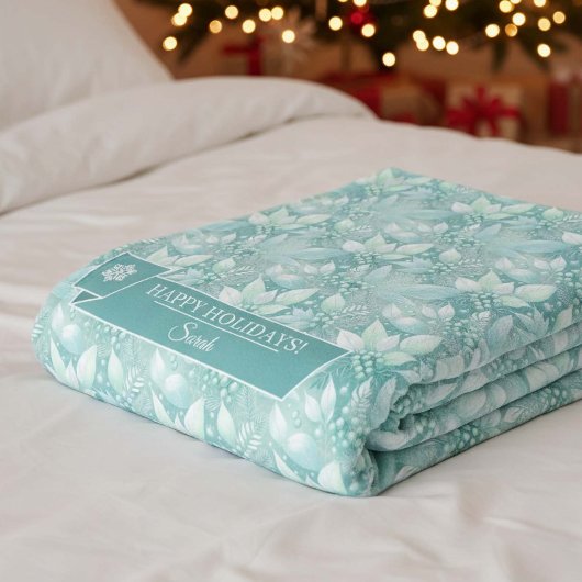 Kust Kerst Bladerbessen Patroon#7 ID1009 Fleece Deken