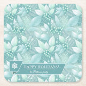 Kust Kerst Bladerbessen Patroon#7 ID1009 Kartonnen Onderzetters (Voorkant)