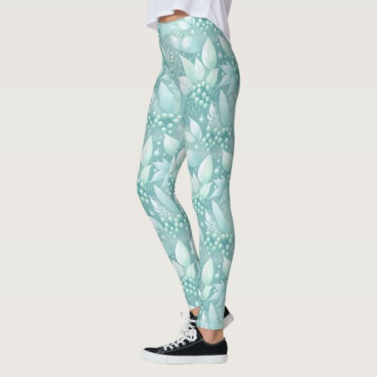 Kust Kerst Bladerbessen Patroon#7 ID1009 Leggings (Links)