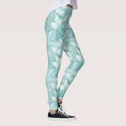 Kust Kerst Bladerbessen Patroon#7 ID1009 Leggings (Rechts)