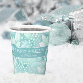 Kust Kerst Bladerbessen Patroon#7 ID1009 Papieren Bekers