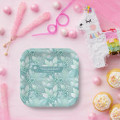 Kust Kerst Bladerbessen Patroon#7 ID1009 Papieren Bordje (Feest)