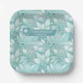 Kust Kerst Bladerbessen Patroon#7 ID1009 Papieren Bordje (Voorkant)