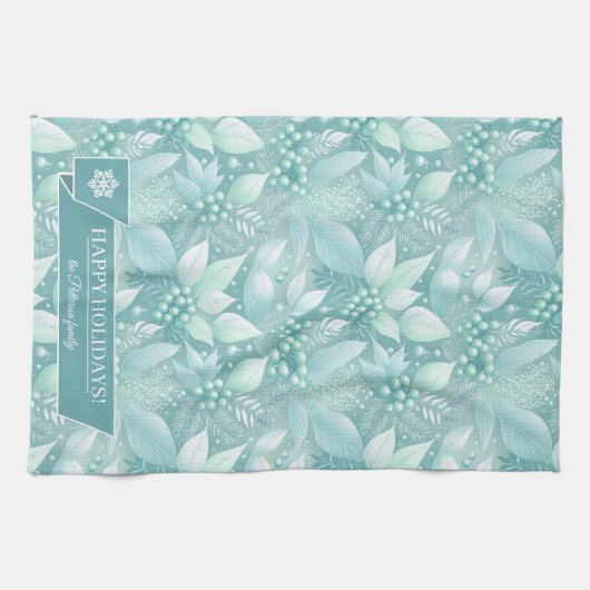 Kust Kerst Bladerbessen Patroon#7 ID1009 Theedoek (Horizontaal)