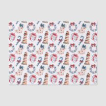 Kust Kerst Blauw en Rood Nautisch