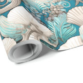 Kust Kerst Bold Zeepaardpatroon#4 ID1009 Cadeaupapier (Rol Hoek)