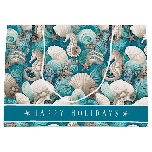 Kust Kerst Bold Zeepaardpatroon#4 ID1009 Groot Cadeauzakje (Voorkant)