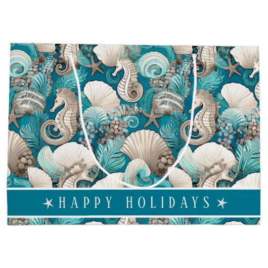 Kust Kerst Bold Zeepaardpatroon#4 ID1009 Groot Cadeauzakje (Achterkant)