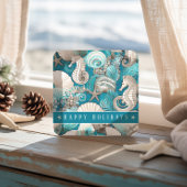 Kust Kerst Bold Zeepaardpatroon#4 ID1009 Kartonnen Onderzetters