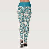 Kust Kerst Bold Zeepaardpatroon#4 ID1009 Leggings (Achterkant)
