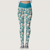 Kust Kerst Bold Zeepaardpatroon#4 ID1009 Leggings (Voorkant)