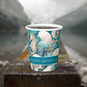 Kust Kerst Bold Zeepaardpatroon#4 ID1009 Papieren Bekers