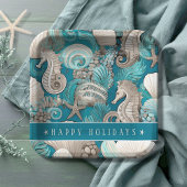 Kust Kerst Bold Zeepaardpatroon#4 ID1009 Papieren Bordje