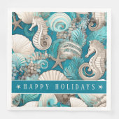 Kust Kerst Bold Zeepaardpatroon#4 ID1009 Servet (Voorkant)