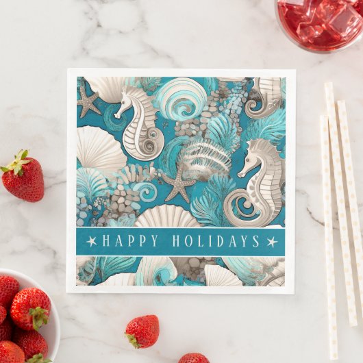 Kust Kerst Bold Zeepaardpatroon#4 ID1009 Servet (Insitu)