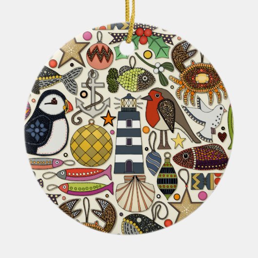 kust kerst decoratie parel (Voorkant)