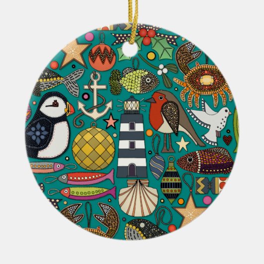 kust kerst decoratie teal (Voorkant)