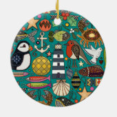 kust kerst decoratie teal (Achterkant)