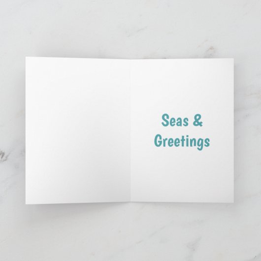 Kust Kerst Kaart – Strand Vakantie Kaart (Binnen)