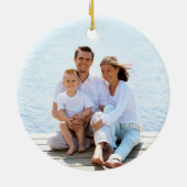 Kust Kerst Marine Blauw Zand Dollar Foto Keramisch Ornament (Achterkant)