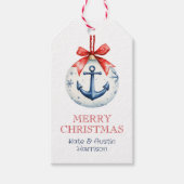 Kust Kerst Nautisch Anker Ornament Cadeaulabel (Voorkant)
