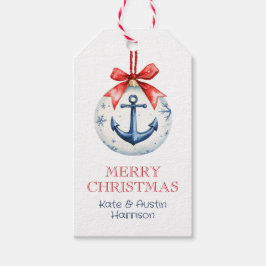 Kust Kerst Nautisch Anker Ornament Cadeaulabel