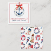 Kust Kerst Nautisch Anker Ornament Notitiekaartje (Voorkant / Achterkant)
