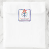 Kust Kerst Nautisch Anker Ornament Vierkante Sticker (Tas)