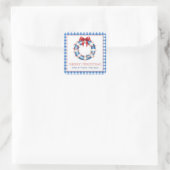 Kust Kerst Nautisch Leven Bewaarder Krans Vierkante Sticker (Tas)