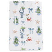 Kust Kerst Nautische Kreeft & Krab Vakantie Medium Cadeauzakje (Voorkant)