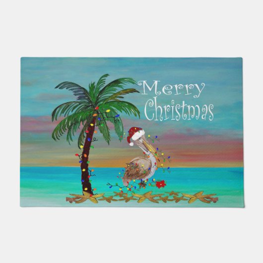 Kust Kerst pinguïn Vakantie deurmat (Voorkant)