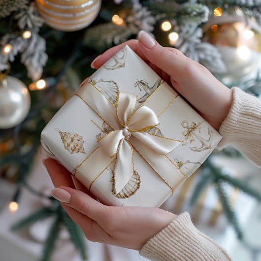 Kust Kerst Schelp Sieraden Cadeaupapier
