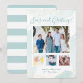 Kust Kerst Waterverf Foto Collage Kaart (Voorkant / Achterkant)