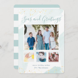 Kust Kerst Waterverf Foto Collage Kaart