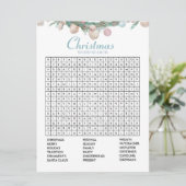 Kust Kerst Woord Zoeken Vakantie Spel kaart (Staand voorkant)