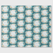 Kust Kerst ZEEEN & GROETJES Zeester schelpen Cadeaupapier (Vlak)