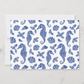 Kust Kerst Zeepaardje Marine Blauw 3 Foto Feestdagenkaart (Achterkant)