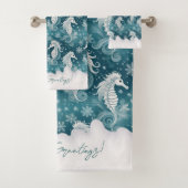 Kust Kerst Zeepaardje & Sneeuwvlokken #13 ID1009 Bad Handdoek (Insitu)