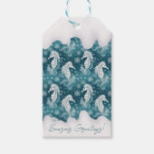 Kust Kerst Zeepaardje & Sneeuwvlokken #13 ID1009 Cadeaulabel (Voorkant)