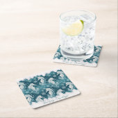 Kust Kerst Zeepaardje & Sneeuwvlokken #13 ID1009 Kartonnen Onderzetters (Insitu)