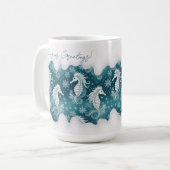 Kust Kerst Zeepaardje & Sneeuwvlokken #13 ID1009 Koffiemok (Voorkant links)