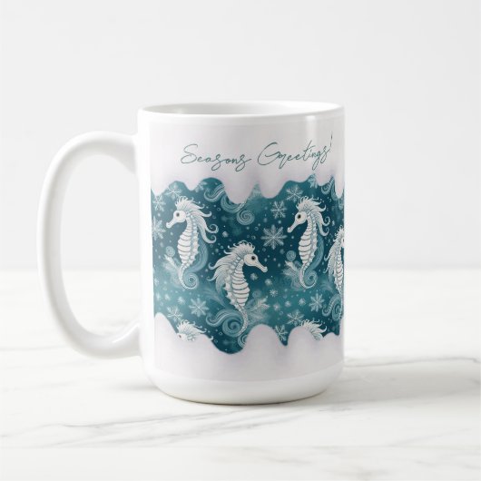 Kust Kerst Zeepaardje & Sneeuwvlokken #13 ID1009 Koffiemok (Links)