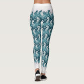 Kust Kerst Zeepaardje & Sneeuwvlokken #13 ID1009 Leggings (Achterkant)