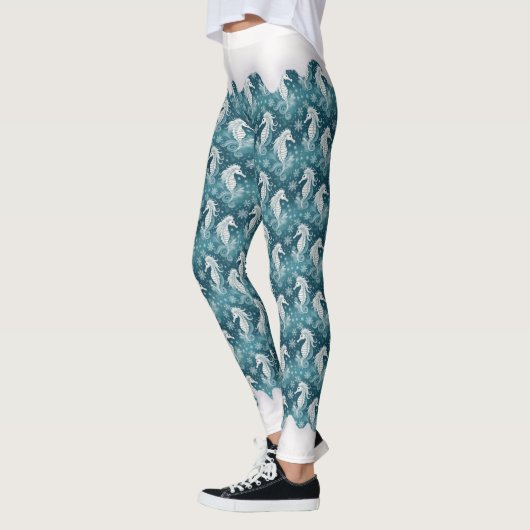 Kust Kerst Zeepaardje & Sneeuwvlokken #13 ID1009 Leggings (Links)